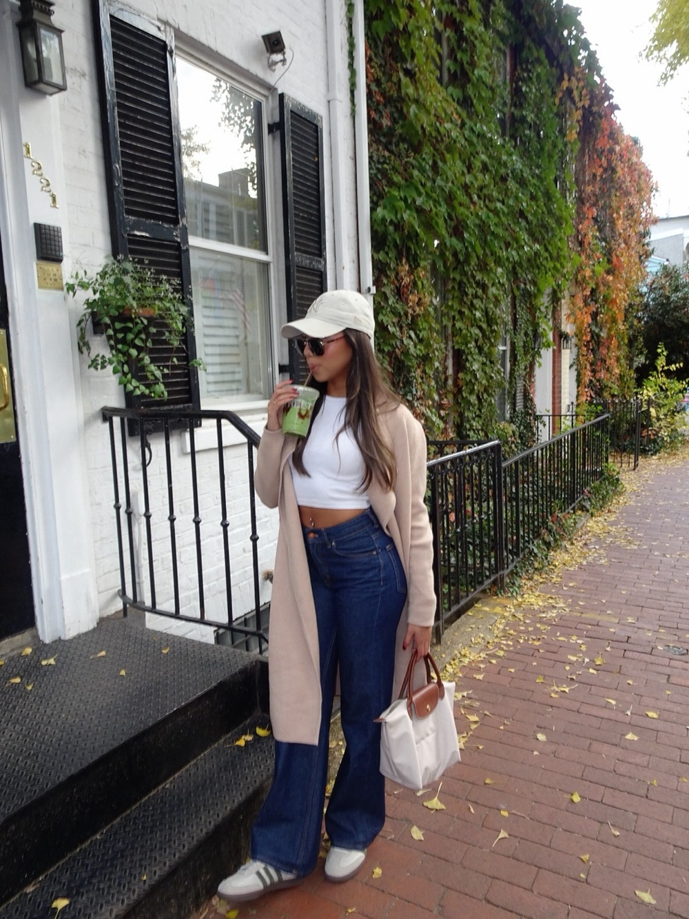 Dark wash straight leg jeans